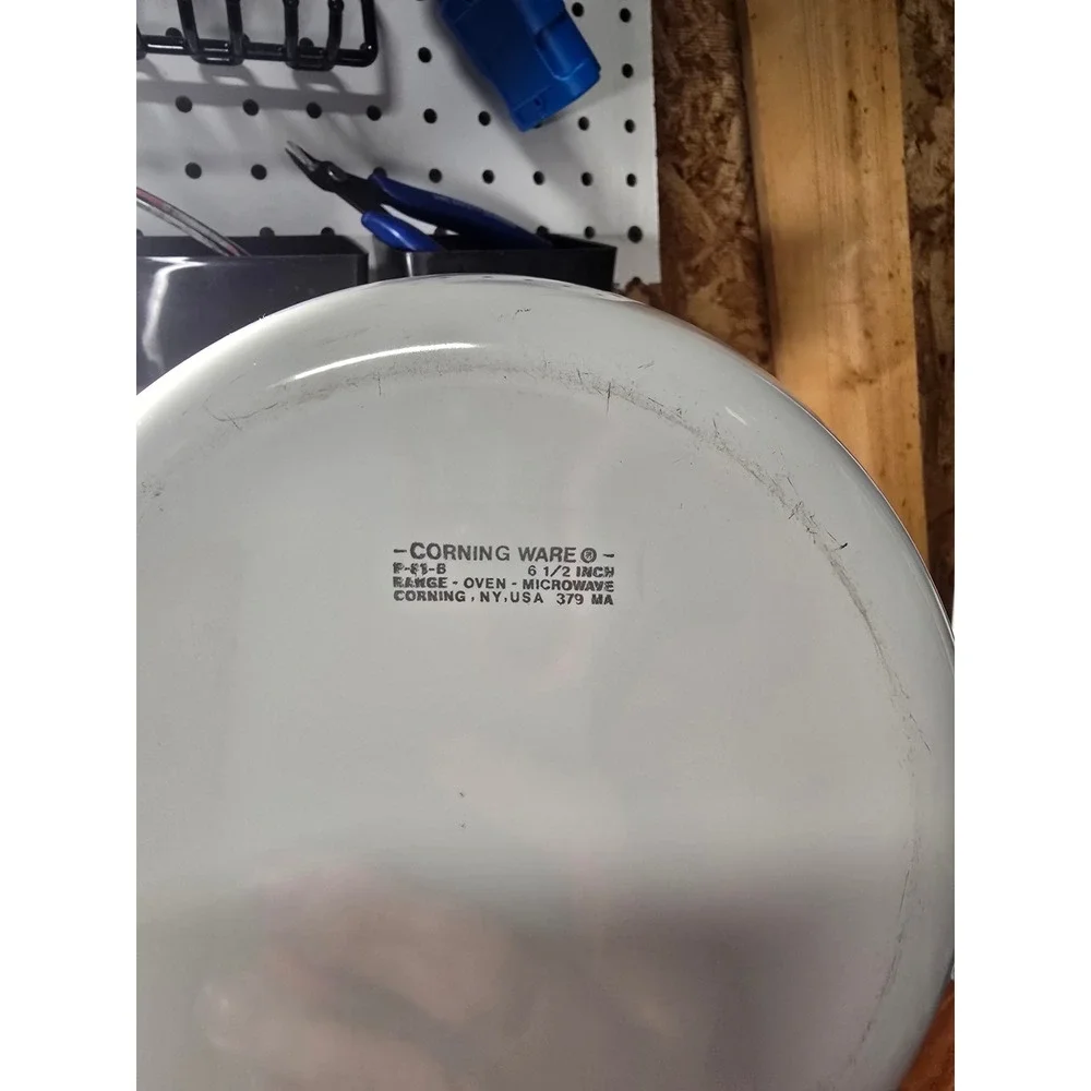 Corning Ware Blue Cornflower 6.5 Inch Skillet P-81-B Vintage White Pyroceram Pan